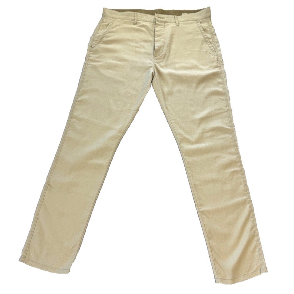 Levi's Chino Pants Mens 36x32 Beige Linen Cotton Blend Stretch Slim Fit Tapered